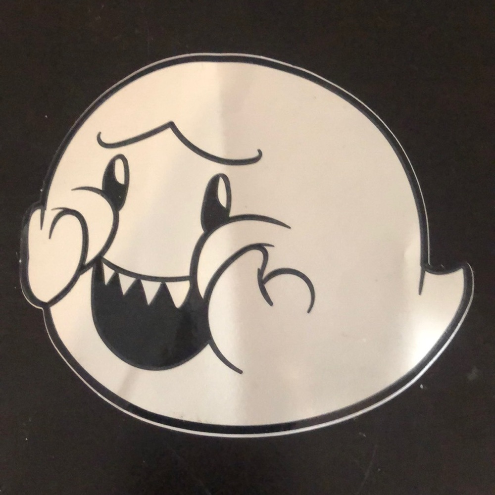 Glow in the Dark “Boo” sticker from Super Mario Bros